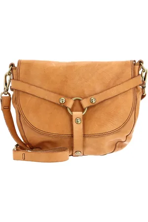 Campomaggi Leren Schoudertas Crossbody Bag Lichtbruin
