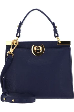 Coccinelle Leren Handtas Schoudertas Binxie Handbag Grained Leather Blauw