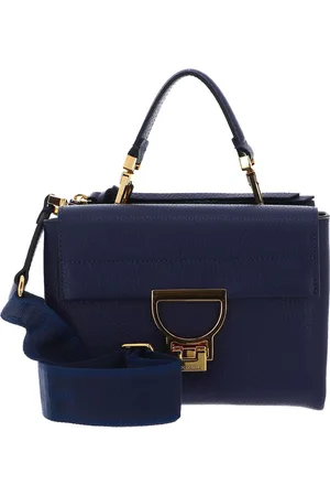 Coccinelle Leren Schoudertas Handtas Arlettis Signature Handbag Grained Leather Blauw