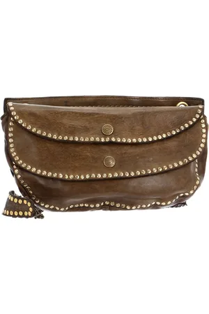 Campomaggi Leren Schoudertas Avondtas Crossbody Olijfgroen