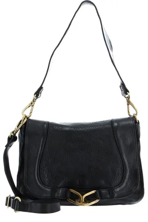 Campomaggi Leren Schoudertas Crossbody Small Zwart