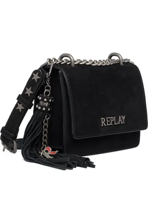 Replay Leren Schoudertas Crossbody Bag Zwart