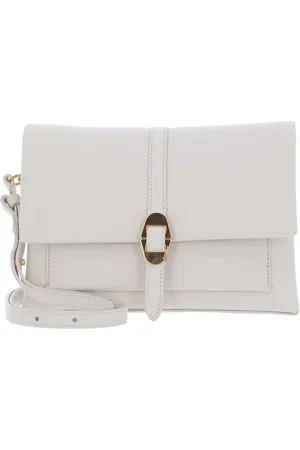 Coccinelle Leren Schoudertas Dorian Handbag Grained Leather Crème