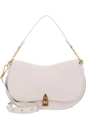 Coccinelle Leren Schoudertas Magie Soft Handbag Grained Leather Crème