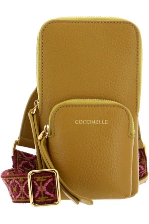 Coccinelle Leren Telefoontasje Pixie Hi-Tech Phone Bag Mosterdgeel