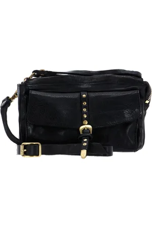 Campomaggi Leren Schoudertas Crossbody Bag Zwart