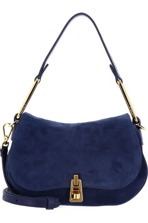 Coccinelle Leren Schoudertas Magie Suede Handbag Blauw