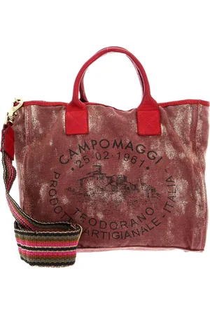 Campomaggi Handtas Schoudertas Shopping Bag Donkerrood