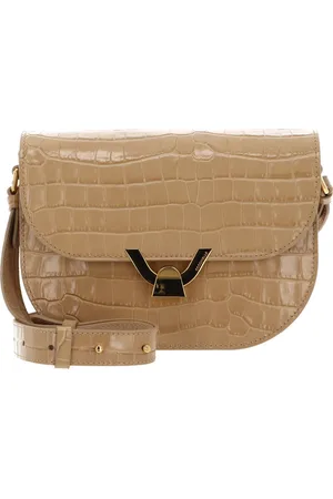 Coccinelle Leren Schoudertas Dew Crossbody Shiny Soft Croco Print Leather