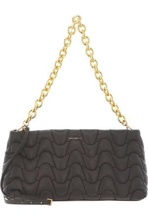 Coccinelle Leren Schoudertas Ophelie Matelasse Handbag Donkerbruin