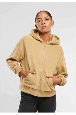 Urban classics Jacquard Velvet Oversized Vest met capuchon - L