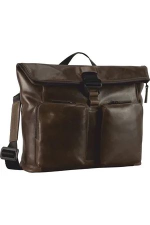 Leonhard Heyden Leren Schoudertas met laptopvak Porto Messenger Donkerbruin