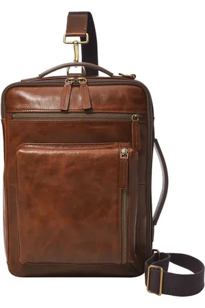 Fossil Business tas Schoudertas met laptopvak Buckner Bag Bruine