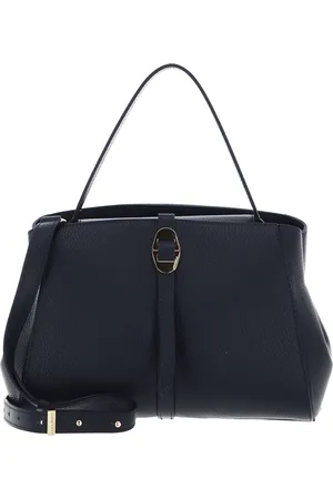 Coccinelle Leren Handtas Schoudertas Chara Handbag Grained Leather Donkerblauw
