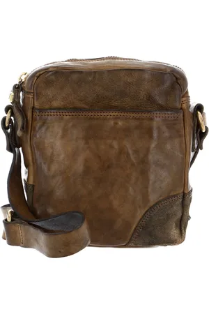 Campomaggi Leren Schoudertas Crossbody Bag Olijfgroen