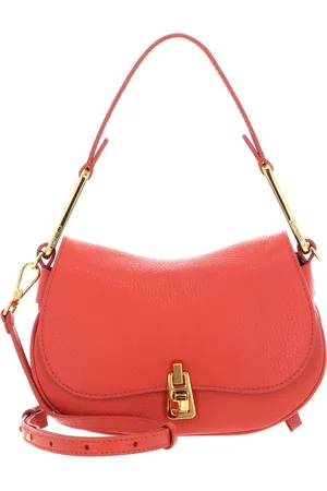 Coccinelle Leren Schoudertas Magie Soft Shoulderbag Grained Leather Lichtrood