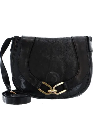 Campomaggi Leren Schoudertas Crossbody Medium Zwart
