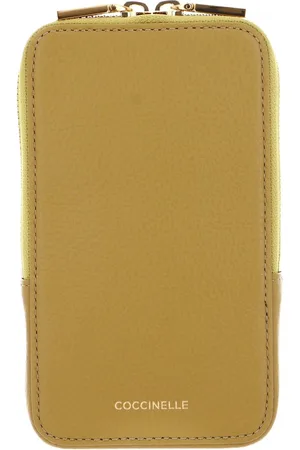 Coccinelle Leren Telefoontasje Flor Hi-Tech Phone Bag Mosterdgeel