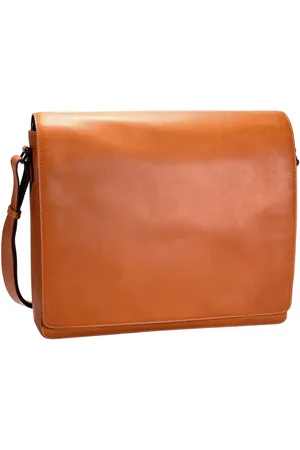 Leonhard Heyden Leren Schoudertas Laptoptas met laptopvak Ottawa Crossbody Bag Oranje