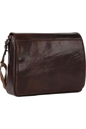 Leonhard Heyden Schoudertas Laptoptas met laptopvak Austin Messenger Bag Bruine
