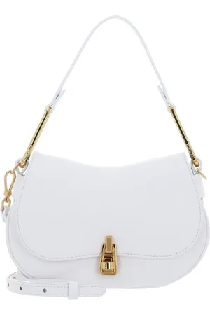 Coccinelle Leren Schoudertas Magie Soft Shoulderbag Grained Leather Wit