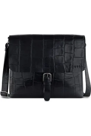 Bugatti Leren Schoudertas Messenger Bag Zwart
