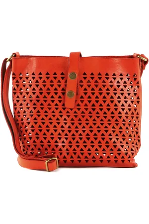 Campomaggi Leren Schoudertas Crossbody Bag Oranje