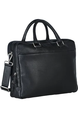 Leonhard Heyden Handtas Laptoptas met laptopvak Berlin Zipped Briefcase 2 Compartments Zwart