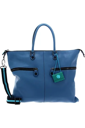 Gabs Leren Schoudertas G3 Plus TG Ruga Tasca Laterale Shoulder Bag Lichtblauw