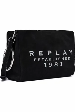 Replay Leren Schoudertas Crossbody Bag Zwart
