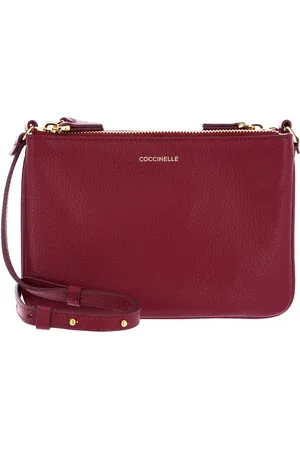 Coccinelle Leren Schoudertas Trinity Mini Bag Grained Leather (rood)paars