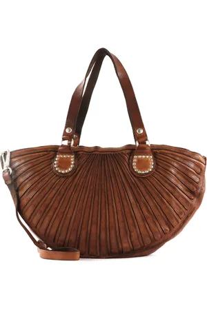 Campomaggi Leren Schoudertas Half Moon Shopping Bag Bruine