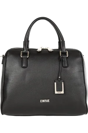 Cinque Leren Handtas Handtas Roberta Bowling Bag Zwart