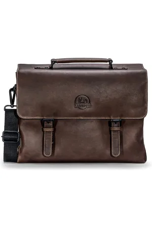 FARMHOOD Leren Business tas Afzonderlijke gevallen Nashville Briefcase 3F Donkerbruin