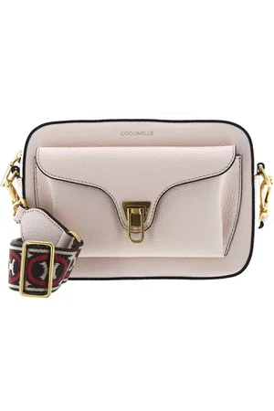 Coccinelle Leren Schoudertas Beat Soft Ribb Crossbody Bag Grained Leather Roze