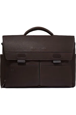 Piquadro Leren Afzonderlijke gevallen Business tas met laptopvak Hedley Briefcase 1 Handle Donkerbruin