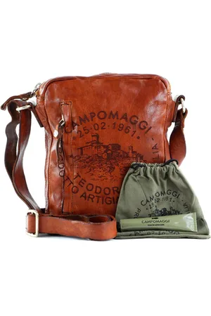 Campomaggi Leren Schoudertas Marte Crossbody Small Bruine