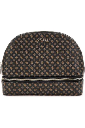 Guess Utensil zak Dome Cosmetic Pouch Donkerbruin