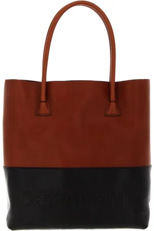 Decadent Leren Schoudertas Shopper Lori Tote Bruine Zwart