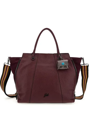 Gabs Leren Schoudertas Ambra Caribu Crosta Black Shoulderbag Wijnrood