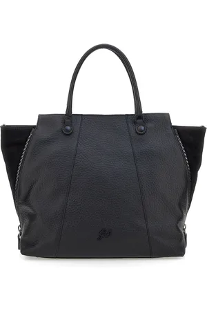 Gabs Leren Schoudertas Ambra Caribu Crosta Black Shoulderbag Zwart