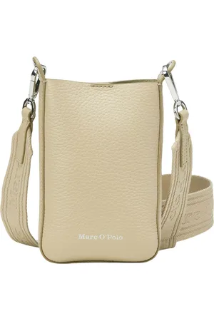 Marc O’ Polo Leren Telefoontasje Cellphone Bag Beige