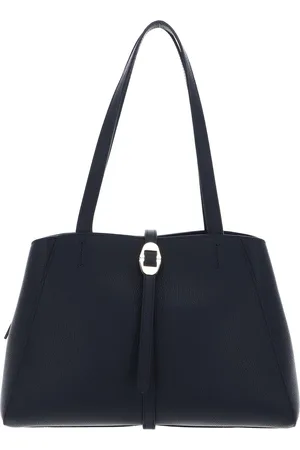 Coccinelle Leren Schoudertas Shopper Chara Handbag Grained Leather Donkerblauw