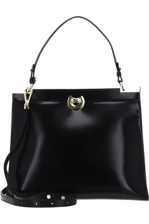 Coccinelle Leren Handtas Schoudertas Binxie Handbag Shiny Calf Leather Zwart