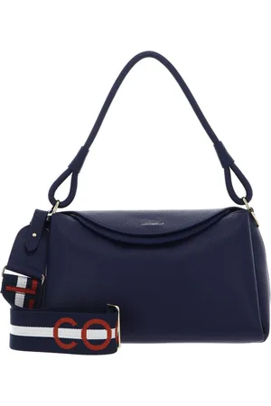 Coccinelle Leren Schoudertas Eclyps Handbag Grained Leather Blauw