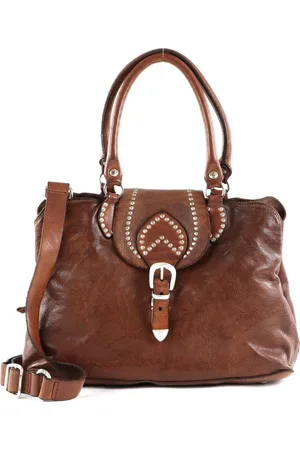 Campomaggi Leren Handtas Schoudertas Shopping Bag Bruine