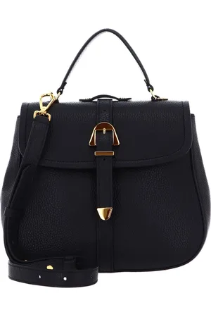 Coccinelle Leren Handtas Schoudertas Magalu Handbag Grained Leather Zwart
