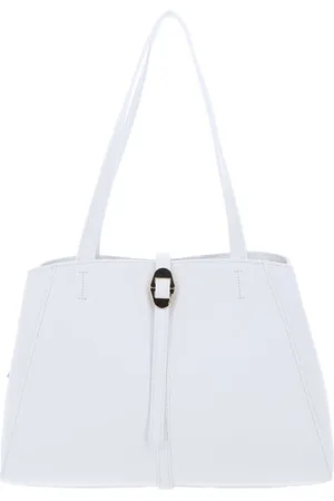 Coccinelle Leren Schoudertas Shopper Chara Handbag Grained Leather Wit