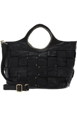 Campomaggi Leren Handtas Shopper Shopping Bag Zwart
