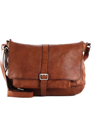 Campomaggi Leren Schoudertas Saturno Briefcase Bruine